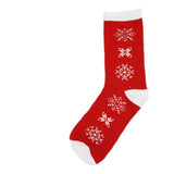 Christmas Socks Snow Flakes | Red & White