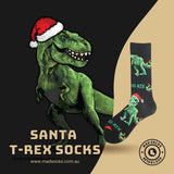 Santa T-Rex Socks<br