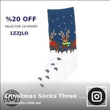 😍 Christmas Socks Three Reindeers...