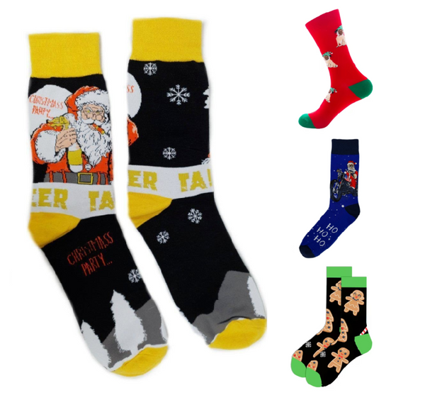 Festive Christmas Socks Bundle – Fun Holiday Designs (4-Pair Pack - Large)