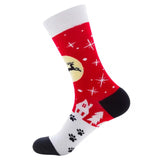 Christmas Socks Santa’s Night Sky with Paw Prints