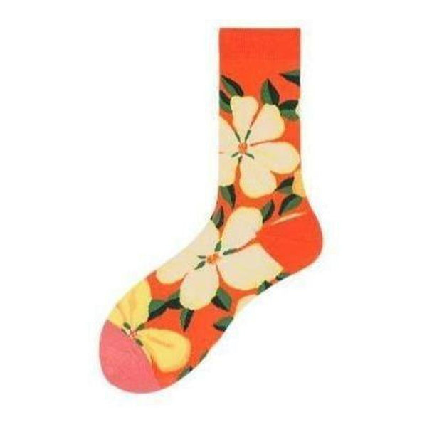 Floral Socks Frangipani - Mad Socks Australia