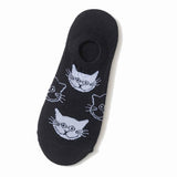 Animal Socks Black and White Cats (No-Show)