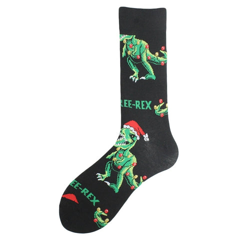 Santa T-Rex Socks