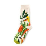 Floral Socks Jungle Leaves