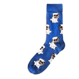 Animal Socks Dogs Pugs | Blue