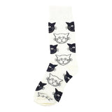 Animal Socks White & Black Kitten