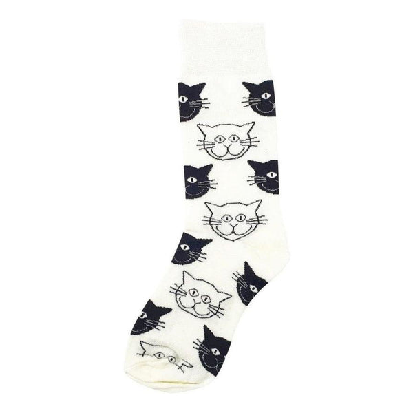 Animal Socks White & Black Kitten - Mad Socks Australia