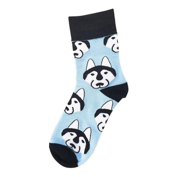 Animal Socks Blue Husky - Mad Socks Australia