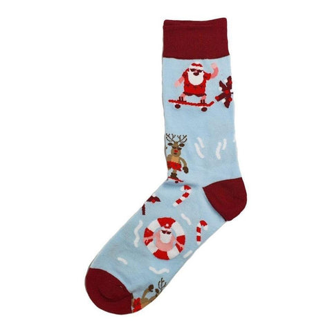 Christmas Socks Skating Santa