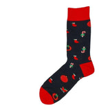 Christmas Socks Candy Canes Black Red