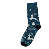 Christmas Socks Reindeer Silhouette Teal