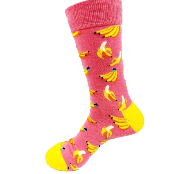 Fruit Socks Bananas | Pink - Mad Socks Australia