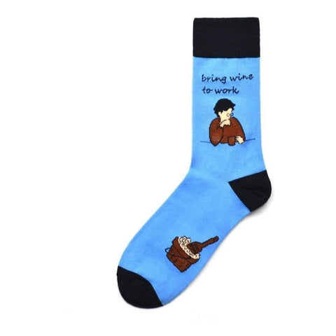 Meme Socks Bring Wine to Work