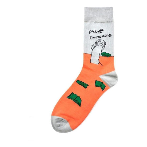 Meme Socks Fuck off I'm Reading