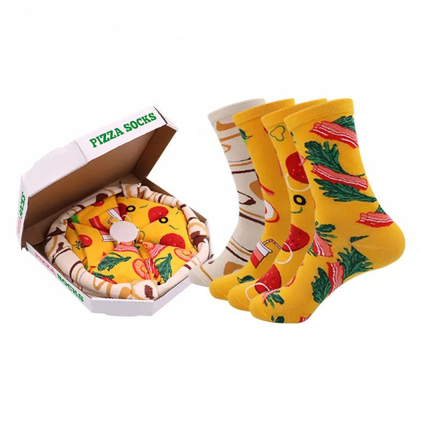 Boxed Pizza Socks Gift Set Bundle (4 Pairs with Box)