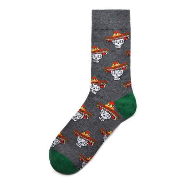 Cultural Socks Mexican Sombrero Skull - Mad Socks Australia