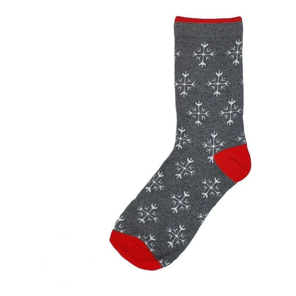Christmas Socks Snow Flakes | Grey - Mad Socks Australia