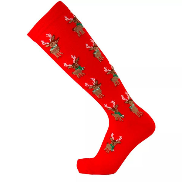 Santas Reindeer Knee High Socks