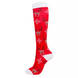 Reindeer & Snowflakes Knee High Socks