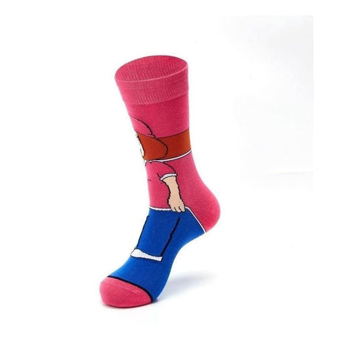 Cartoon Socks Meg Pink